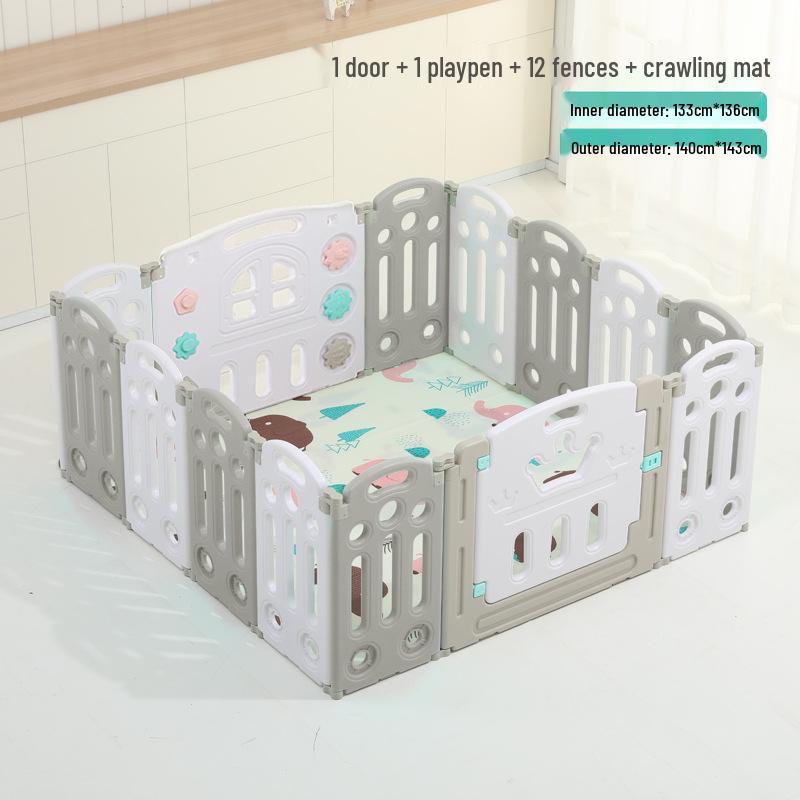 Kids' Indoor/Outdoor Safety Play Fence with Slide - Ideal for Crawling and Walking