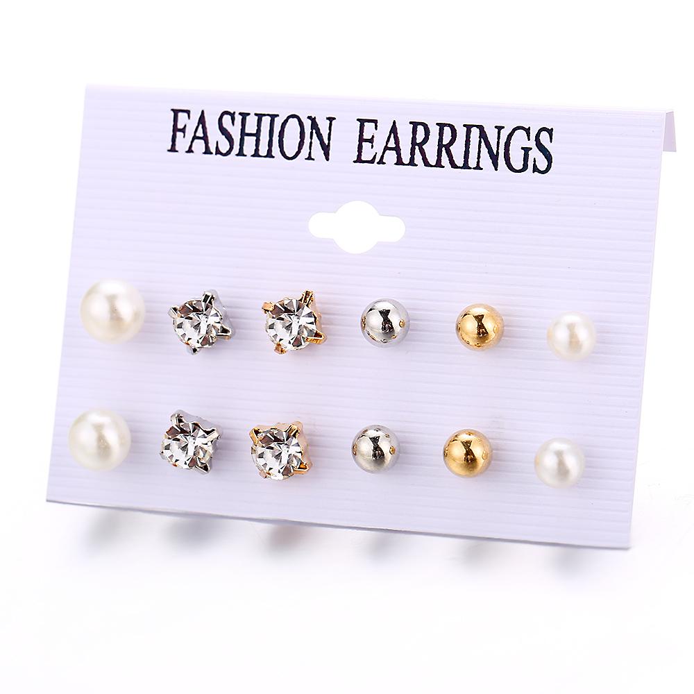 IF ME Retro Butterfly Tassel Pearl Earrings Set Elegant Gold Earring Women Fashion Jewelry Accessories