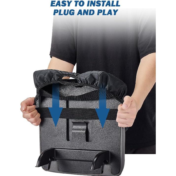 JOYTUTUS Center Console Cover Compatible With Silverado Sierra 2014 2015 2016 2017 2018 Jump Seat, Leather Arm Rest Armrest Cover For Car, Durable