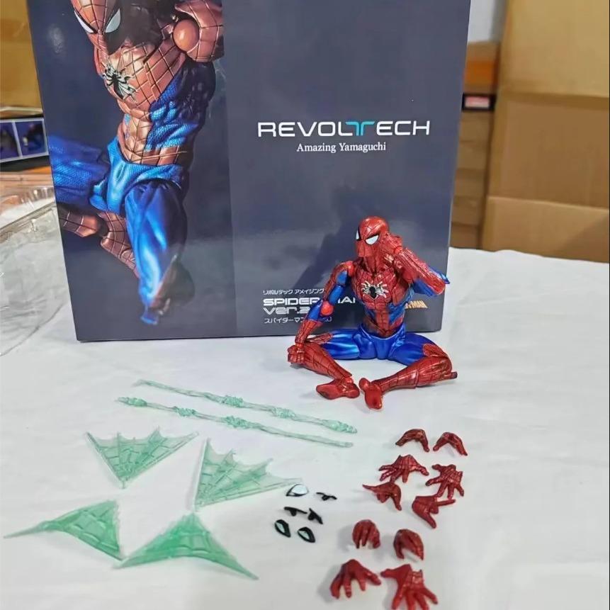 16cm Anime Spider-man Revoltech Amazing Yamaguchi Peter Parker Dolls Action Figures Model Spiderman Toys Christmas Gift 2.0 Poseable Articulated Scale