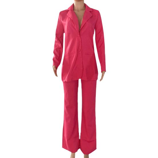 Women's Piece And Pants Suit Set Two High Waist Pants Set