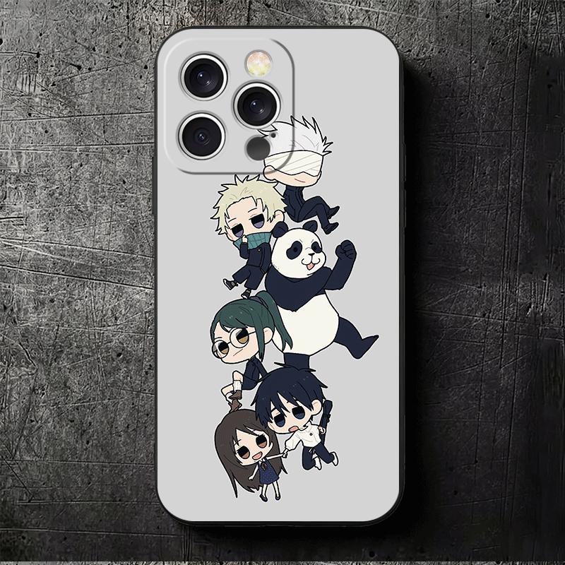Cartoon Cute JUJUSU Anime Soft Phone Case for iPhone 16 16E 17 Air 15 Pro Max 14 Plus 13 Mini 11 12 7 Black Cover Back Shell