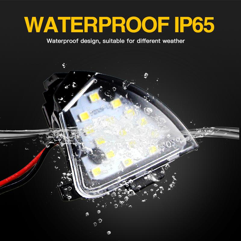 2pcs Puddle Light Car LED White Under Side Mirror Lamp For VW EOS GOLF 5 GTI MK5 Jetta Passat CC B6 Sharan Superb 3C0945292