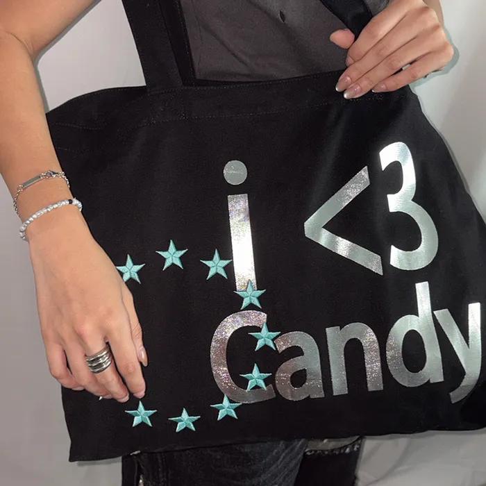 I Love Candy Eco Bag Black