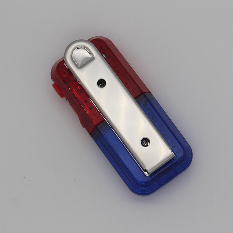 Thunderbolt Nein. 3: Rote/Blaue LED Sicherheits-Schulterclip-Leuchte mit Blinksignal und Sicherheitswarnung für Autos.
