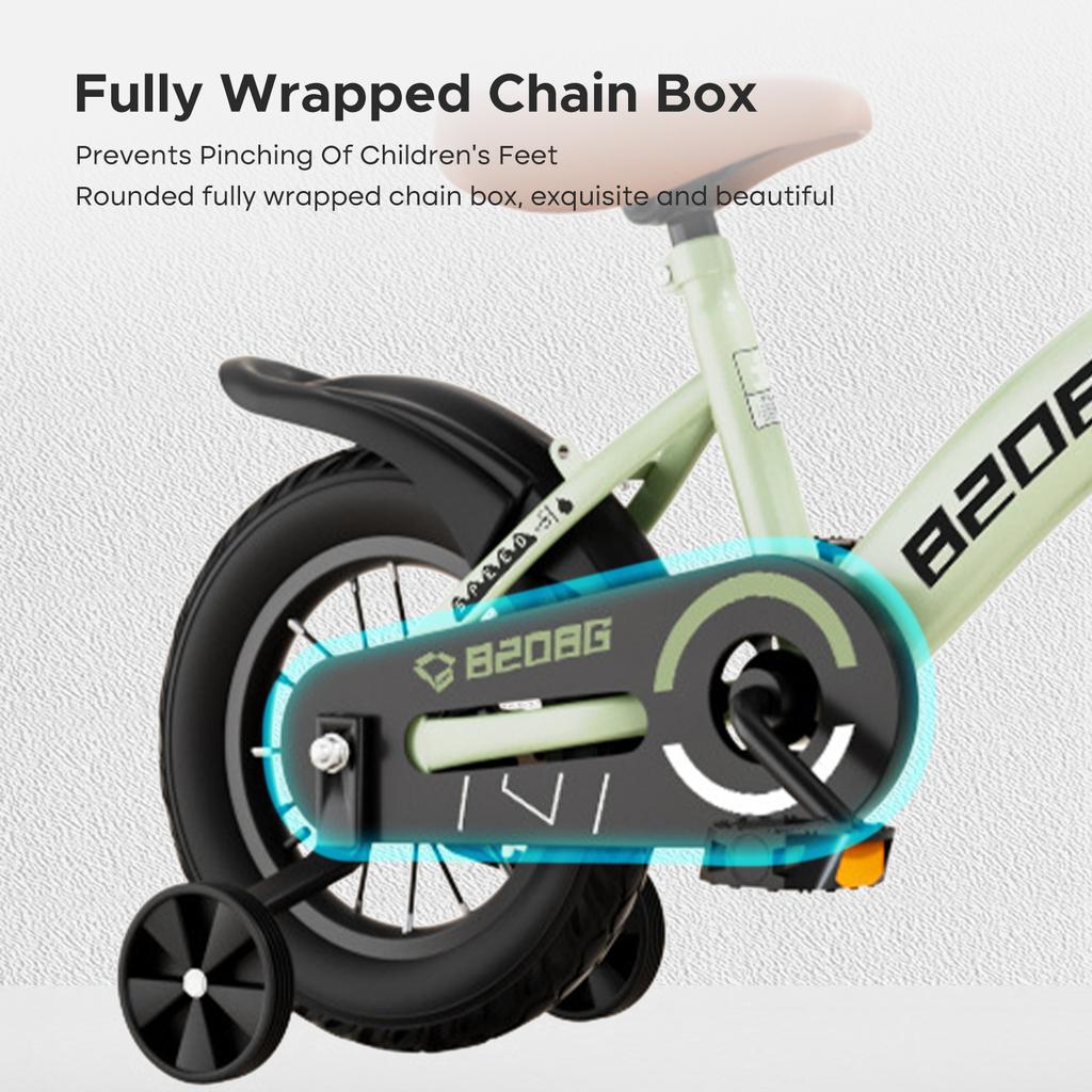14" Kinderfahrrad mit Stützrädern & Korb Kinderfahrräder Geschenk für Jungen und Mädchen Alter 3-5 Kleinkindfahrrad mit Doppelfunktionsbremse für Anfänger