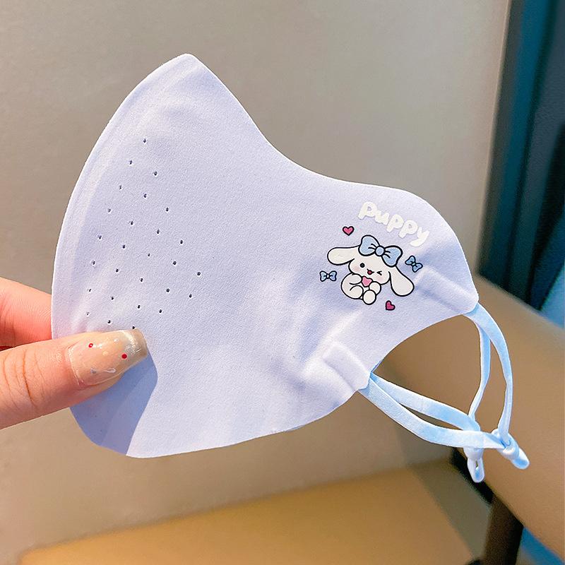 

Дитяча мила мультяшна маска для обличчя із захистом від сонця - Дихаюча літня сонцезахисна маска, що блокує УФ-промені, для хлопчиків та дівчаток синій