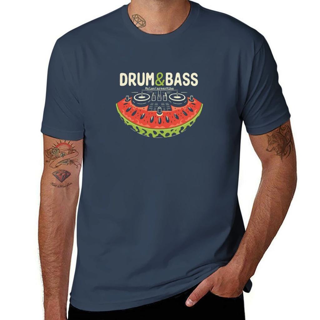 Drum & Bass Watermelon Console T-Shirt anime plain blanks mens t shirt