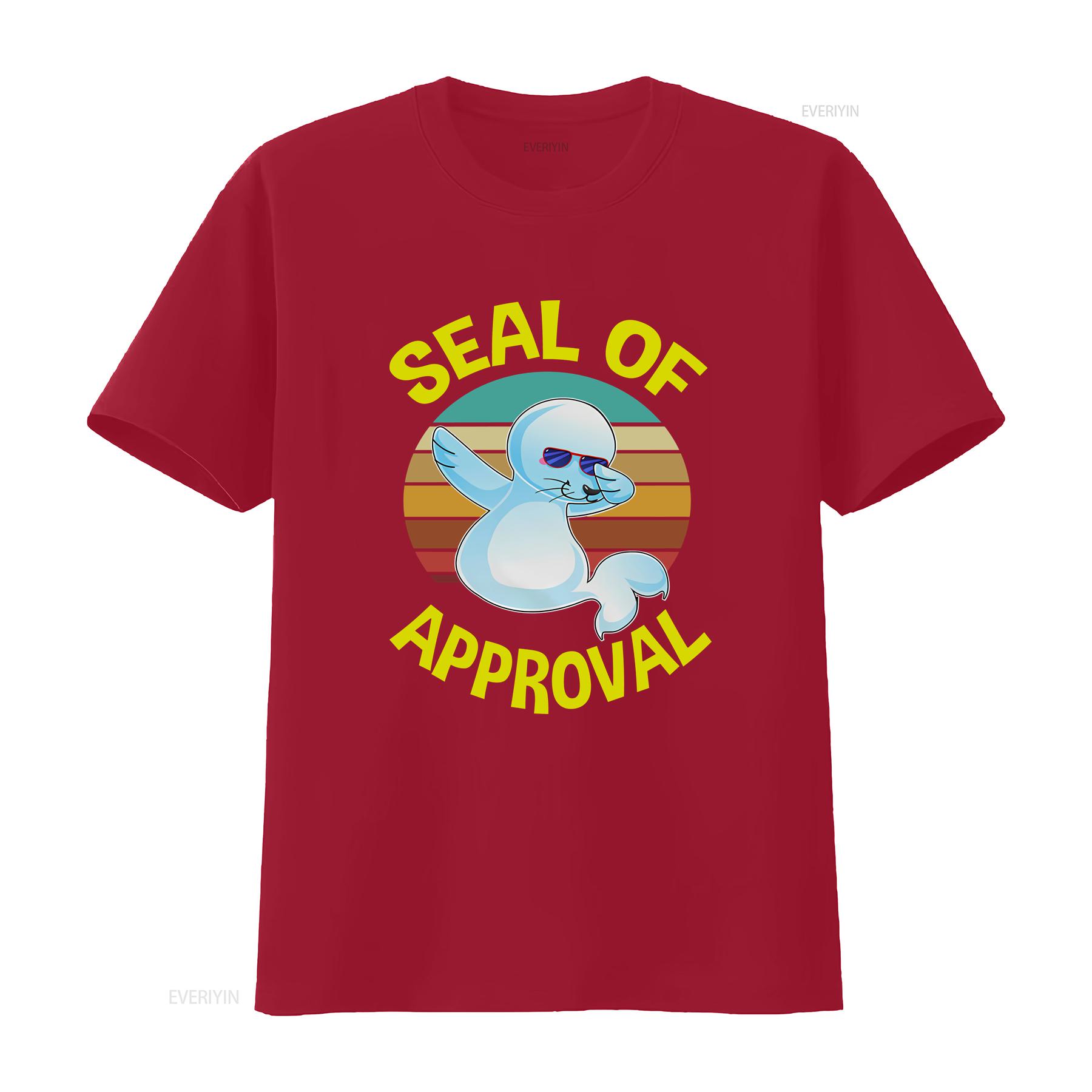 Seal Of Approval T Shirt Funny SweaT Lover s Puns Baby vintage Washed Comfortable Slightly Casual Soft graphic Unisex S