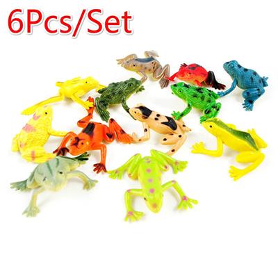 סט של 6 יחידות סוגים שונים של צעצועי צפרדעים מציאותיות מדומה