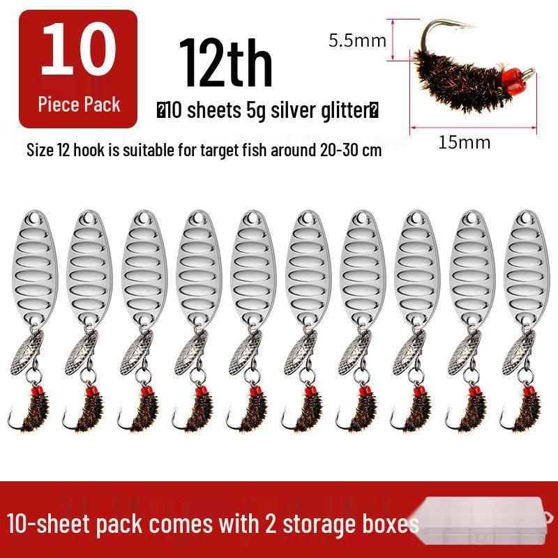 Modified Fly Fishing Hooks: Flat Vibration Spinner, Dragon Scale Micro Lures for Mandarin Fish & Crucian Carp