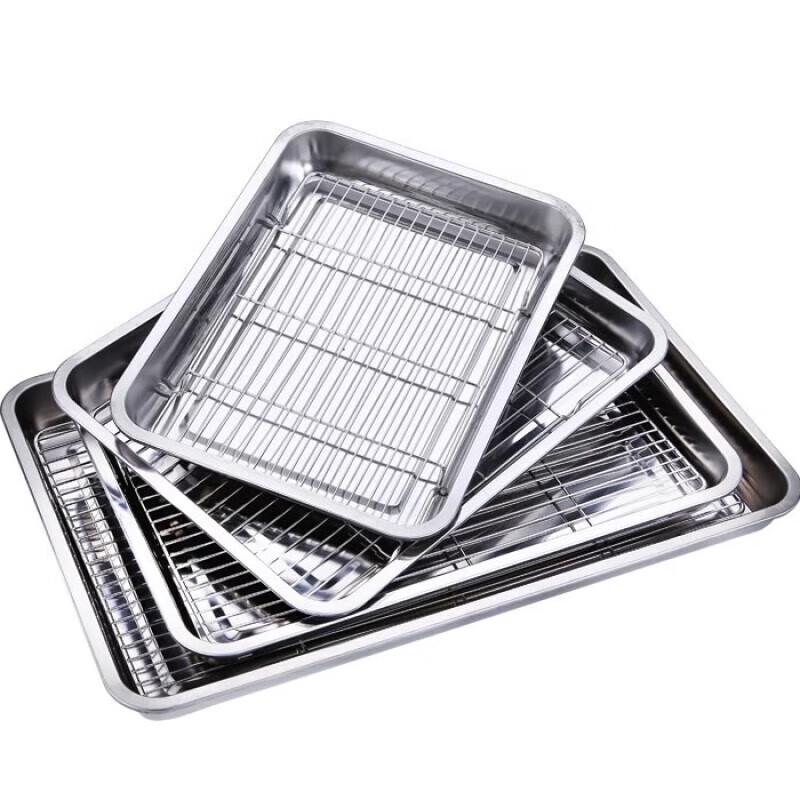 Commercial Stainless Steel Draining & Oil Filtering Pan with Rack