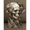 Cool Realistic Bone Structure Design Men's Tee Short Sleeve Round Neck Casual Summer Top Unique Gothic Style Clothing For Bikers