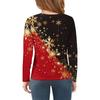 Christmas Day Girls Long Sleeve T Shirts Kids Fall Tops Crewneck Printed Basic Tees