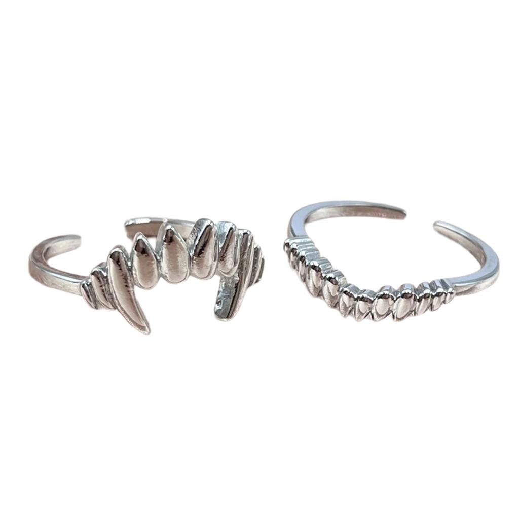 Fashionable Vampire Themed Split Band Rings Set Adjustable Sturdy Alloy Fashion Jewelry for Party Supplies Casual Wear