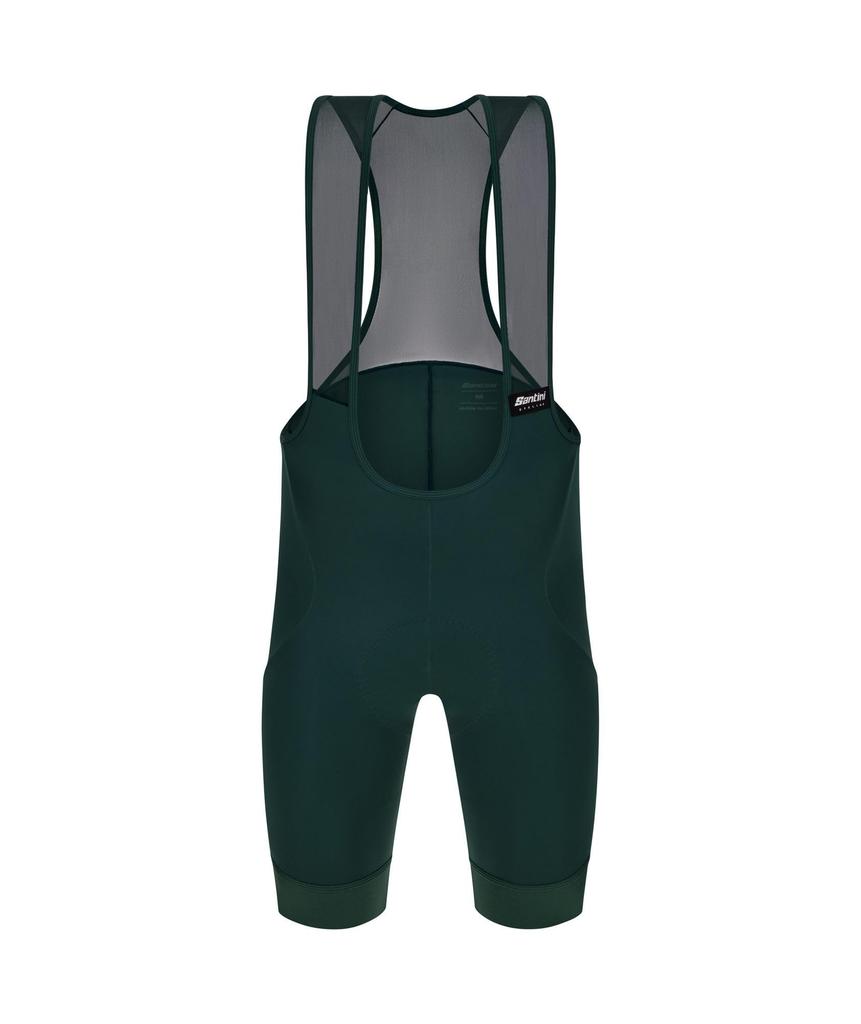 Santini READY TO RIDE Cycling Bib Shorts with Gel Seat Medium Summer Dark Green 5S1075GITRTR Men's Pad, Compression, Breathable, Style, (Size M),