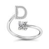 Adjustable A To Z Alphabet Open Ring Couple Wedding Band Jewelry Accessory Gift