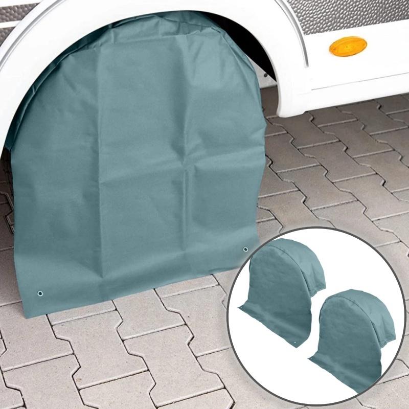 2pcs Motorhome Wheel Covers Protecter Weatherproof Polyester Tire Sun UV Protector Ourdoor Camping Caravan Accessories L & XL