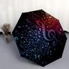 Music Note Digital Art Wall DecorUmbrella with Cute Design,Portable 3-Fold Compact Umbrella for Men&Women,Valentine's Day Mother's Day Hallo