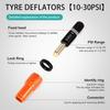 Adjustable Auto-Stop Tire Deflator Valve Kit (10-30 PSI) Tire Air Down Tool Offroad 4X4 Screw-On Automatic Tire Deflators. (4, Orange)
