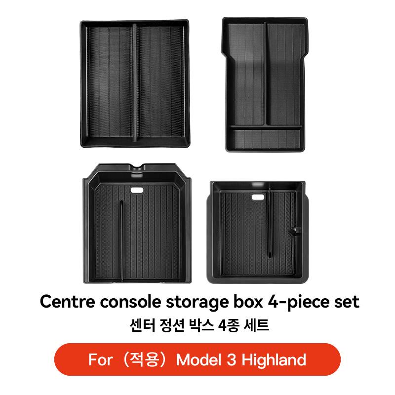 YZ For Tesla Model Y 2025 Juniper Model 3 Highland Console & Armrest Upper and Lower Storage Box Watercup Holder Charging Pad