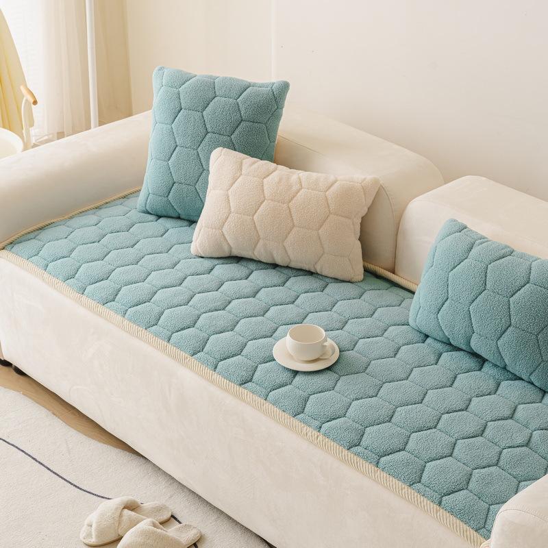 Autumn And Winter Sofa Cover Fabric Solid Anti Slip One-Piece Laying Straight Row Sofa Cushion Cover Skin Friendly And Versatile