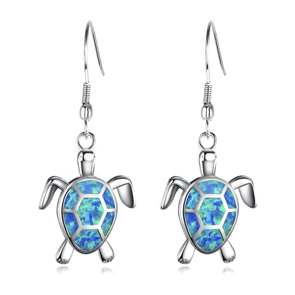 Fashionable and Trendy Exquisite Inlaid Zircon Jewelry Earrings Women s Sea Turtle Earrings Sea Turtle Earrings 2026 синий