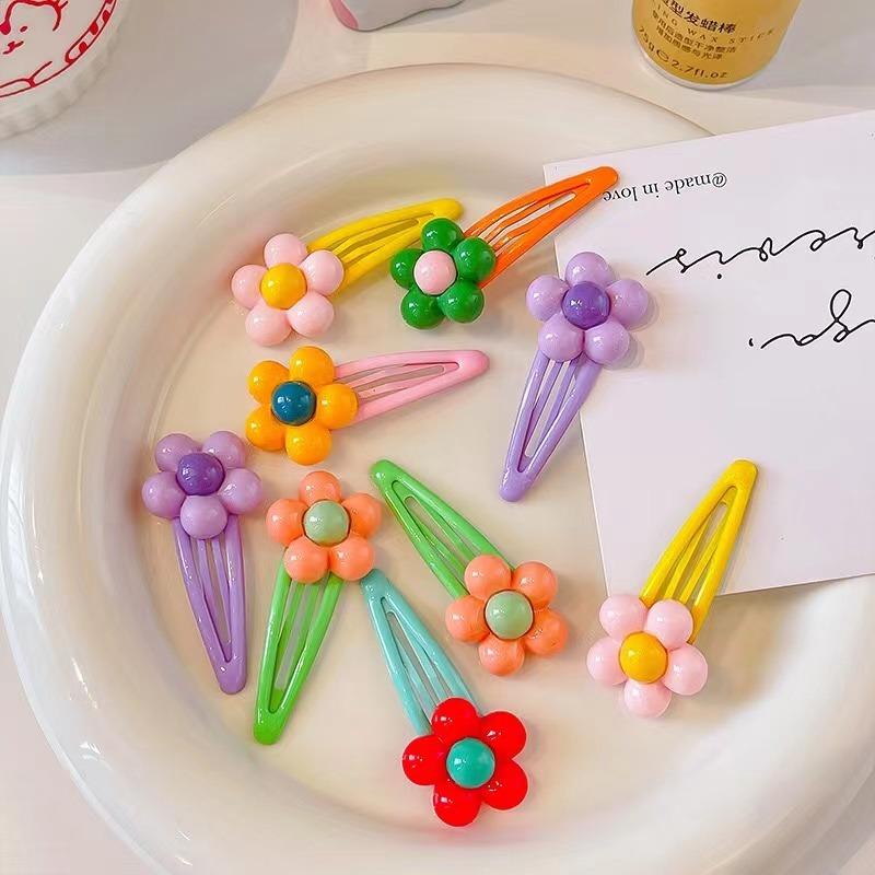 2PCS New Cute Princess Glossy Flower Girls Hairpins Children Headwear Hairgrip Hair Clips Barrettes Hair Accessories