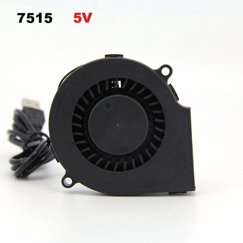 5V USB DC 7,5cm 7530 7515 75x35mm 75x15mm Vzduchový turbo ventilátor Přenosný ventilátor na grilování s rychlostí pro venkovní kempování a vaření