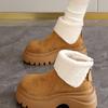 White Deer Fleece Thickened Snow Boots New Winter Martin Boots Platform Lapel Fluffy Large Cotton Shoes