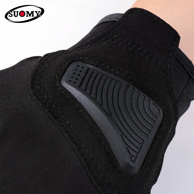 Motorcycle riding gloves fleece windproof night reflective locomotive gloves men's and women's winter warm equipment