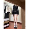American Sexy Spice Girl Black Swinging Neck Long Sleeve Dress Women's Spring New Slim and Skinny Fashion Hip Wrap Short Dress