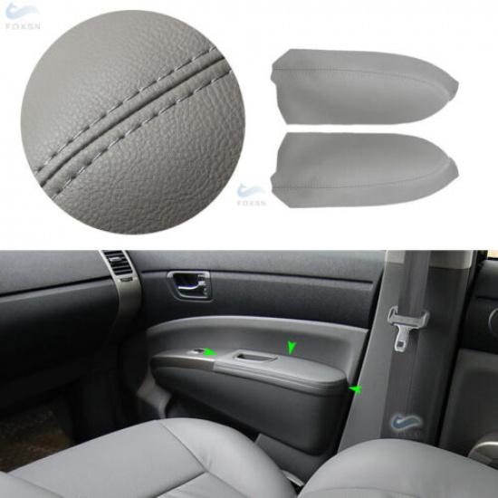 For Toyota Prius 04-08 2009 NEW 2*Front Grey Leather Door Panel Armrest Cover