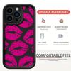 Rose Red Lipstick Sandpaper Case for iPhone 15/16/17
