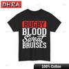 Tough Rugby Player TShirt Hit Hard Play Hard Tee Sports Motivation Anime Tshirts Simple Unique Minimalist Tee Shirt Daily Wear