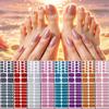 Glitter Full Cover Nail Strips Self-Adhesive Toenail Stickers Gel Nail Stickers  Women