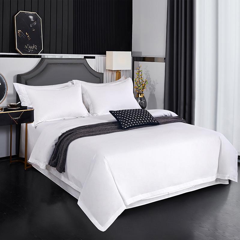 Brushed Imitation Cotton Star Hotel Guesthouse Pure White Bedding Set