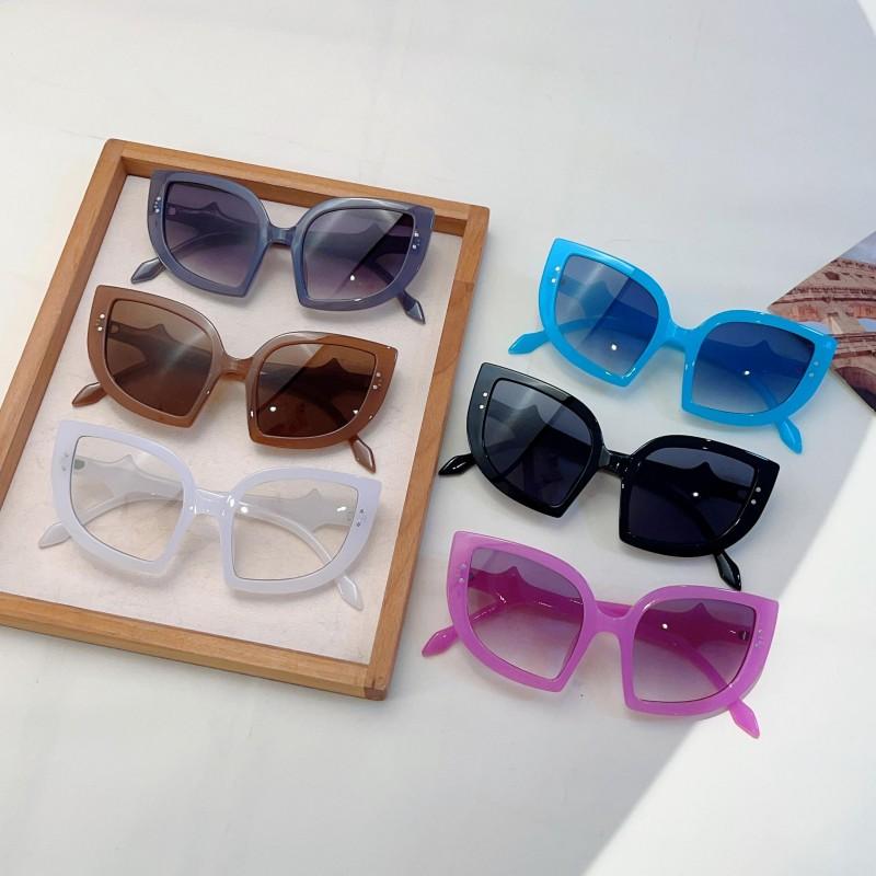 Cat Eye Sunglasses Women Fashion Halloween Party Gradient Decor Shades Trendy Brand Design Candy Color Rim Sun Glasses