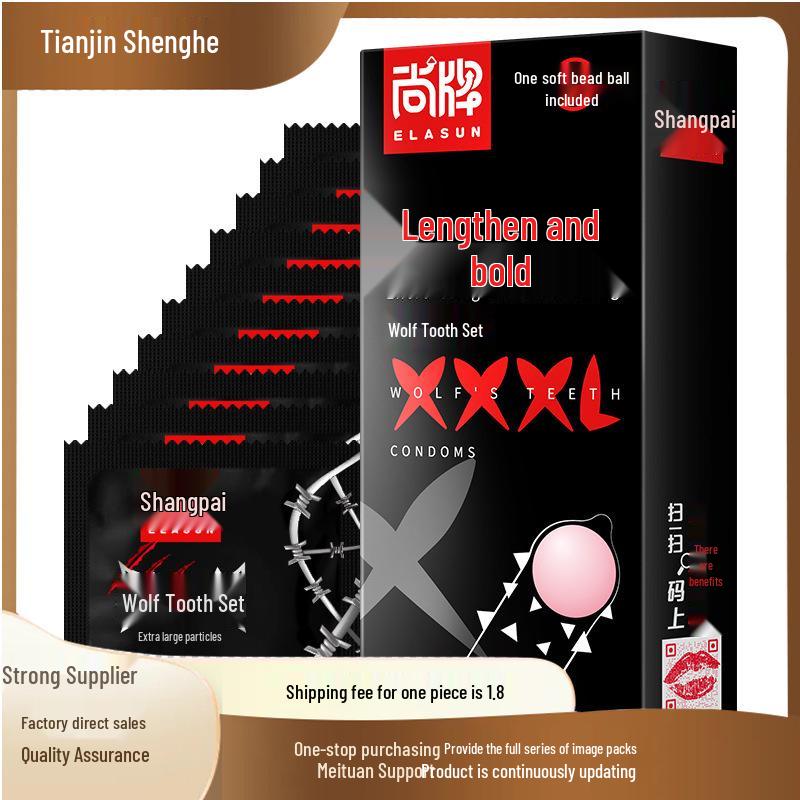 Shangpai XXXL Long & Thick Wolf Teeth Condoms - Pack of 10 Adult Intimate Supplies