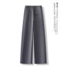 Gray High-Waisted Wrinkle-Free Wide-Leg Slimming Women's Pants - Pear Shaped, Spring/Autumn 2025 Collection
