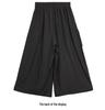2025 Women's Autumn Elastic Waist Wide-Leg Culottes with Faux Two-Piece Design