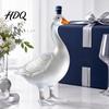 Artistic Glass Decanter Goose Shaped Decanter 3D Sculpted Whiskey Bottle with Stopper 350ml Gift Art Deco Carafe for Bourbon Wine Home Bar