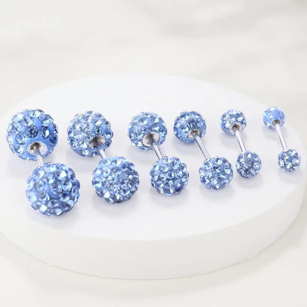 Double-Headed Flash Diamond Titanium Steel Cartilage Ear Studs