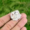 Natural Swiss Blue Topaz 925 Silver Stackable Flower Adjustable Ring For Girls