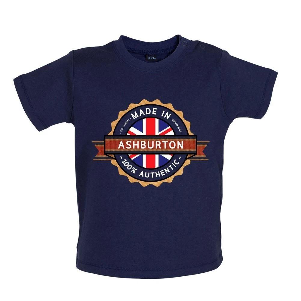 

Made In ASHBURTON - Baby Kids Boys Girls Unisex T-Shirt / Babygrow - Town City Village Born Love Live 120