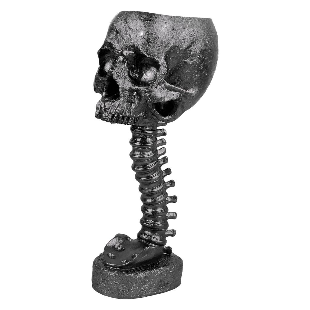 Skull Planter Spine Stand Set Innovative Exquisite Decorative Hand Painted Resin Skeleton Flower Pot for Home Garden