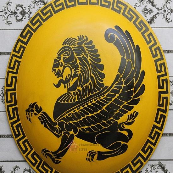 Viking Round Wooden Shield 66.04 Cm LARP Replica Shield Cosplay Knight Shield Home Decor Medieval Dragon Warrior