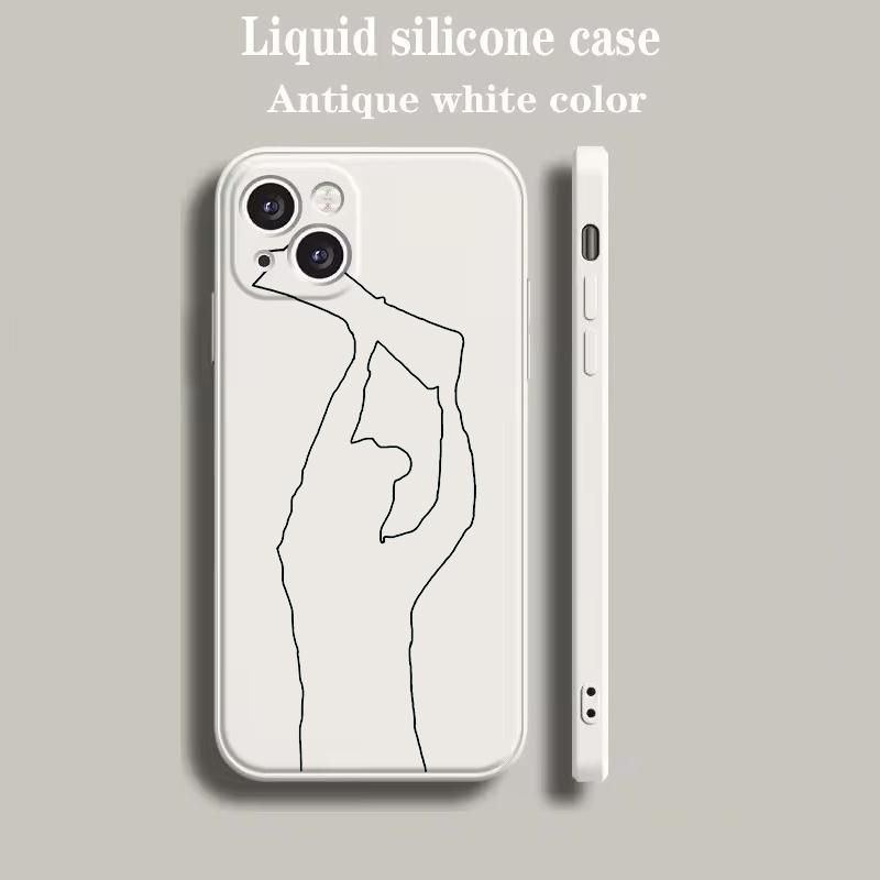 Luxury Color Phone Case For IPhone 18 15 14 13 12 mini 11 Pro Max XS X XR SE 7 8 Plus soft Silicone Beige Cover F1 Number 33
