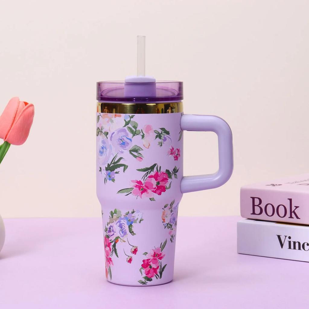 14oz Thermal Coffee Cup Car Cup with Straw Stainless Steel Vacuum Insulated Tumbler Thermal Iced Travel Cup for Outdoor