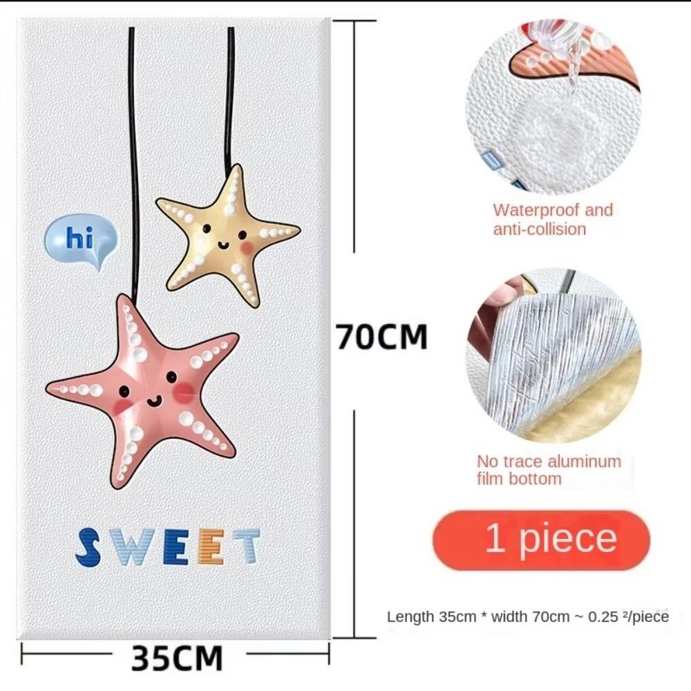 New Anti-collision 3D Wall Sticker Cute Cartoon Self-adhesive Soft Cushion Thicken Waterproof Wall Mat Pad Kids Bedroom